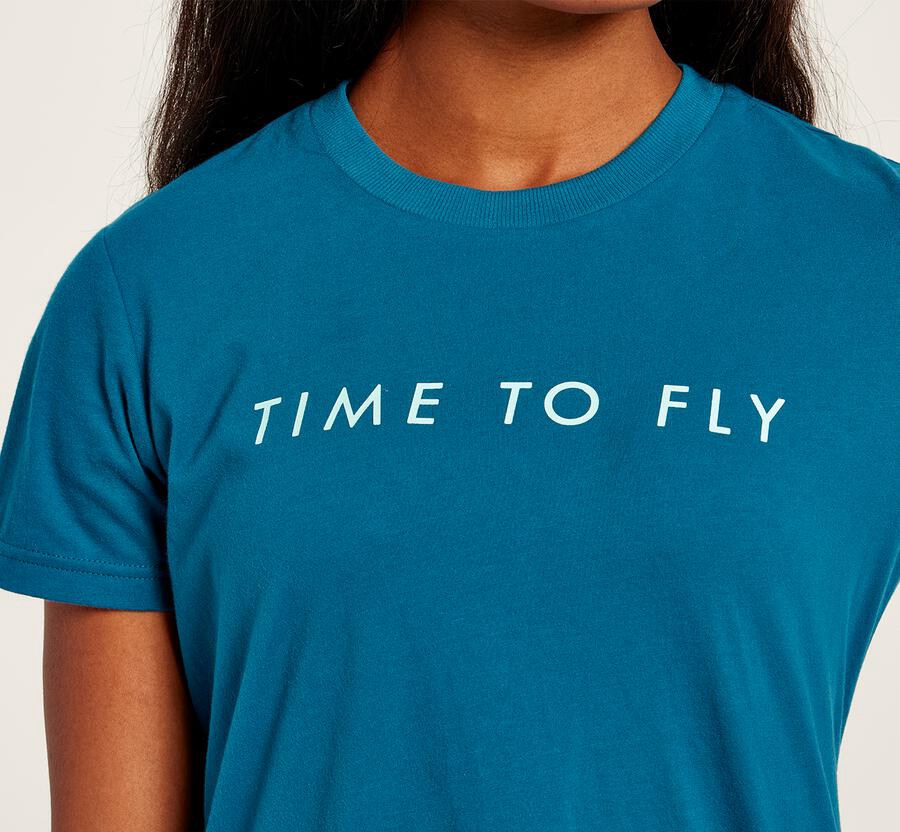 Hoka One One Womens Tee - Brand - Blue - LMHB58731